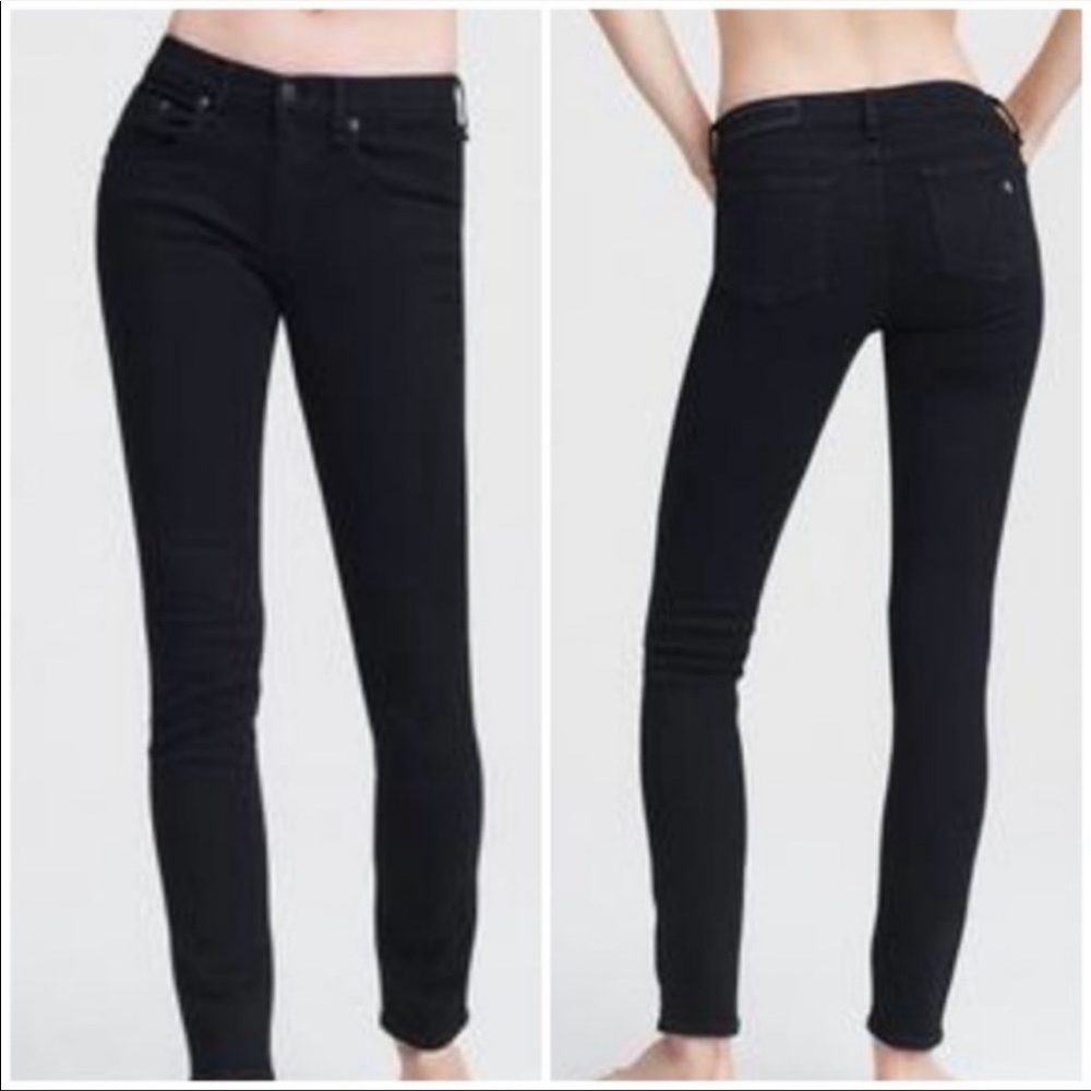 NWOT rag & bone Skinny jeans in coal black 24!